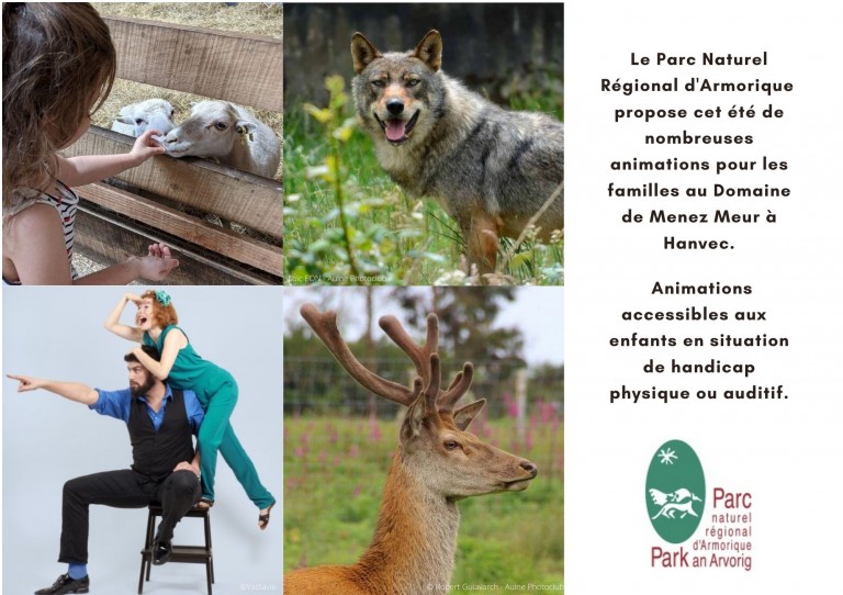 Partez à la rencontre des animaux de la ferme, du loup, du cerf... Animations en LSF cet été au Domaine de Menez Meur !