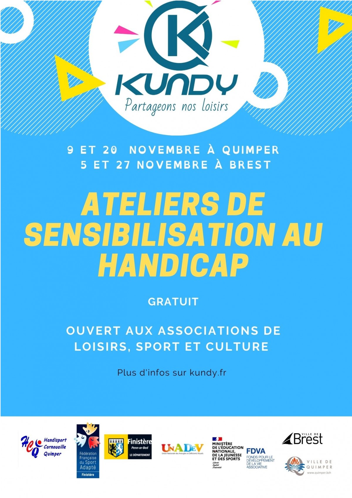 Inscriptions ouvertes -Ateliers de sensibilisation au handicap - Novembre 2021